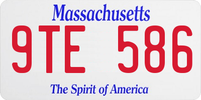 MA license plate 9TE586