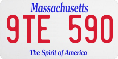 MA license plate 9TE590
