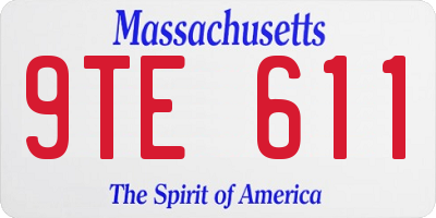 MA license plate 9TE611