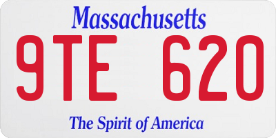 MA license plate 9TE620