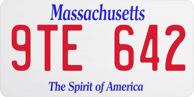 MA license plate 9TE642