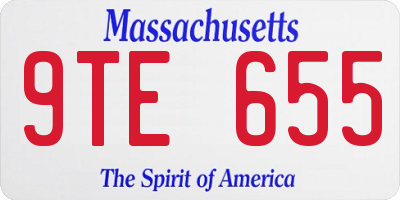 MA license plate 9TE655