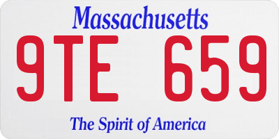 MA license plate 9TE659