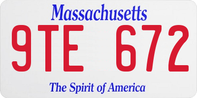 MA license plate 9TE672