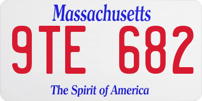 MA license plate 9TE682