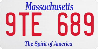 MA license plate 9TE689