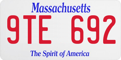 MA license plate 9TE692