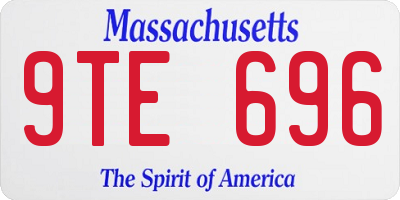 MA license plate 9TE696
