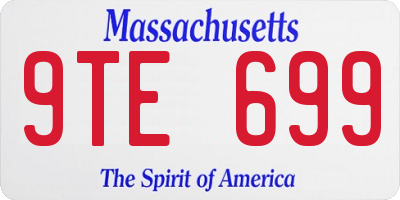 MA license plate 9TE699