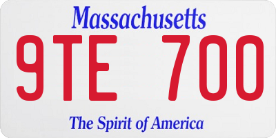 MA license plate 9TE700