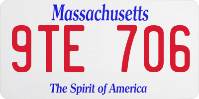 MA license plate 9TE706