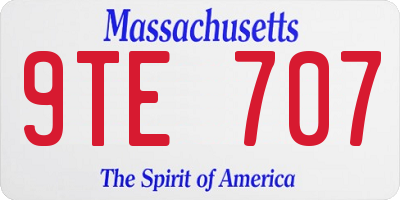 MA license plate 9TE707