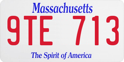 MA license plate 9TE713