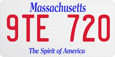 MA license plate 9TE720