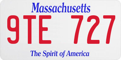 MA license plate 9TE727