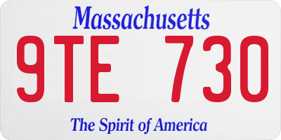 MA license plate 9TE730