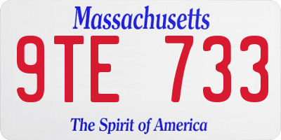 MA license plate 9TE733