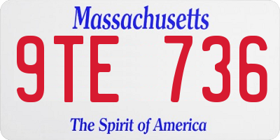 MA license plate 9TE736