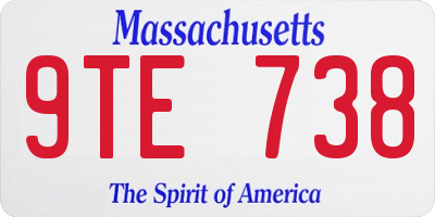 MA license plate 9TE738