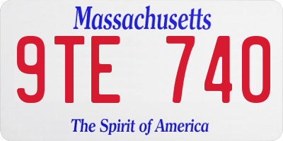 MA license plate 9TE740
