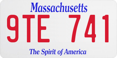 MA license plate 9TE741