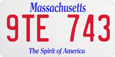 MA license plate 9TE743