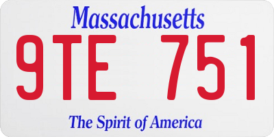 MA license plate 9TE751