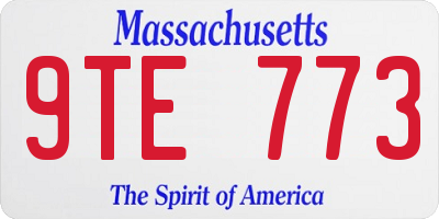 MA license plate 9TE773