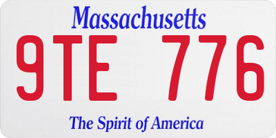 MA license plate 9TE776