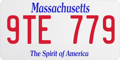 MA license plate 9TE779