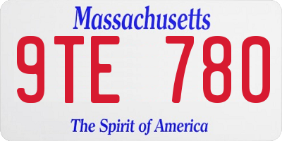 MA license plate 9TE780