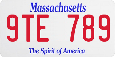 MA license plate 9TE789