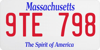 MA license plate 9TE798