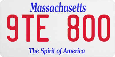 MA license plate 9TE800
