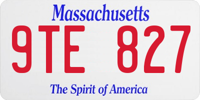 MA license plate 9TE827
