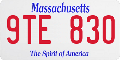 MA license plate 9TE830