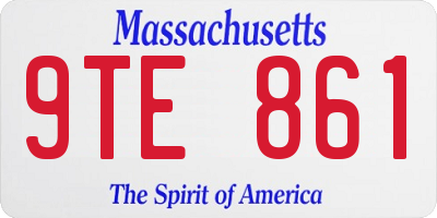 MA license plate 9TE861