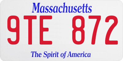 MA license plate 9TE872