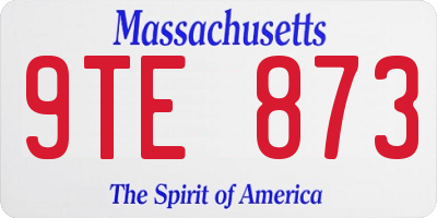 MA license plate 9TE873