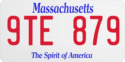 MA license plate 9TE879