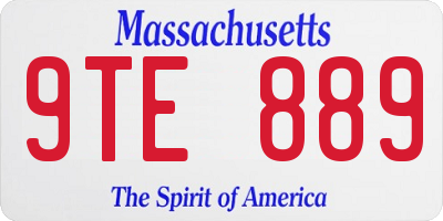 MA license plate 9TE889