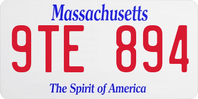 MA license plate 9TE894