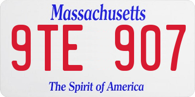 MA license plate 9TE907