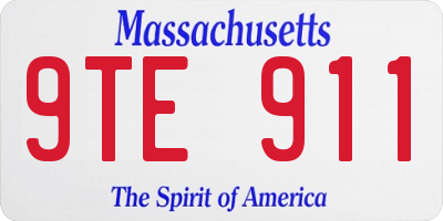 MA license plate 9TE911
