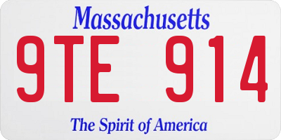 MA license plate 9TE914