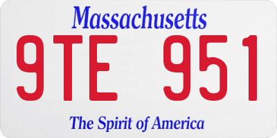 MA license plate 9TE951