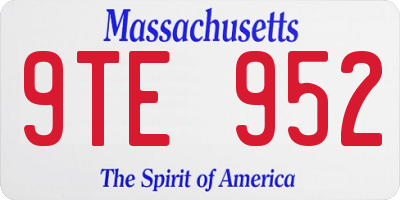 MA license plate 9TE952