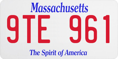 MA license plate 9TE961