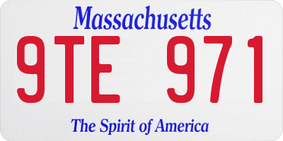 MA license plate 9TE971
