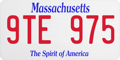 MA license plate 9TE975